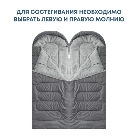 Спальный мешок RSP SLEEP 450 R RipStop 2024 серый (молния справа)