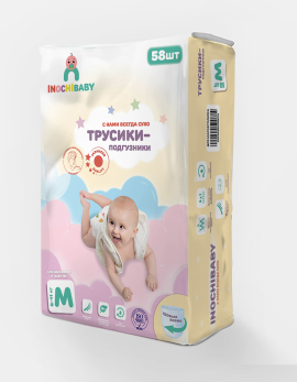 Подгузники-трусики детские INOCHIBABY разм. M 6-11кг (58 шт/уп)