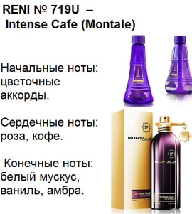 Духи Рени Reni selective 719U Аромат направления Intense Cafe (Montale) - 100 мл