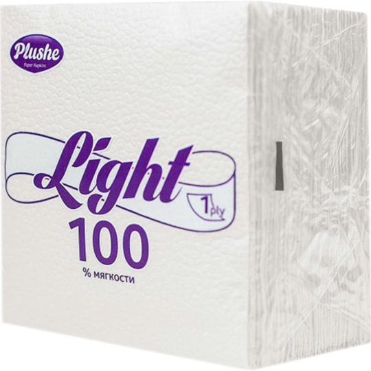 Бумажные салфетки «Plushe» Light, 1 слой, белый/пастель, 90 листов