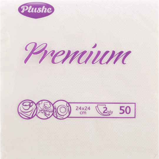 Бумажные салфетки «Plushe» Premium, 2 слоя, пастель, 50 листов