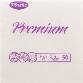 Бу­маж­ные сал­фет­ки «Plushe» Premium, 2 слоя, па­стель, 50 листов