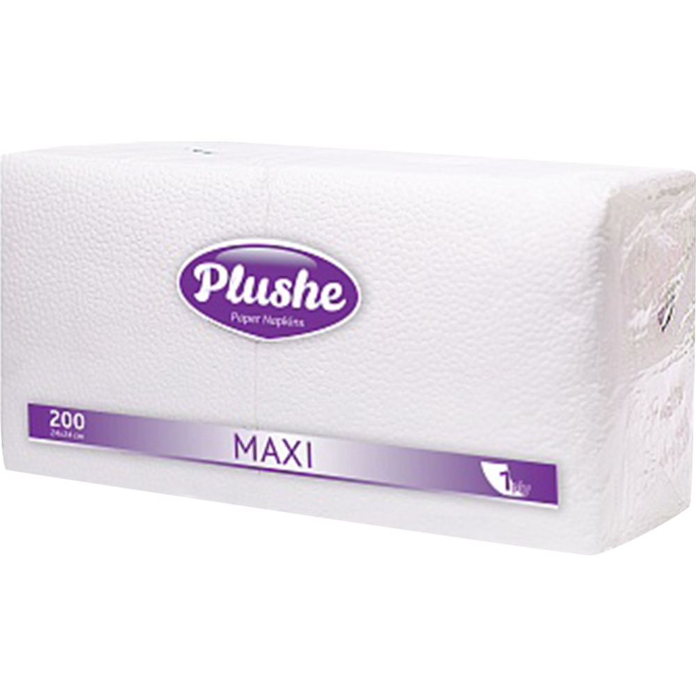 Бумажные салфетки «Plushe» Maxi 200, 1 слой, белый/пастель