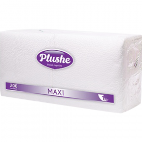 Бу­маж­ные сал­фет­ки «Plushe» Maxi 200, 1 слой, белый/па­стель