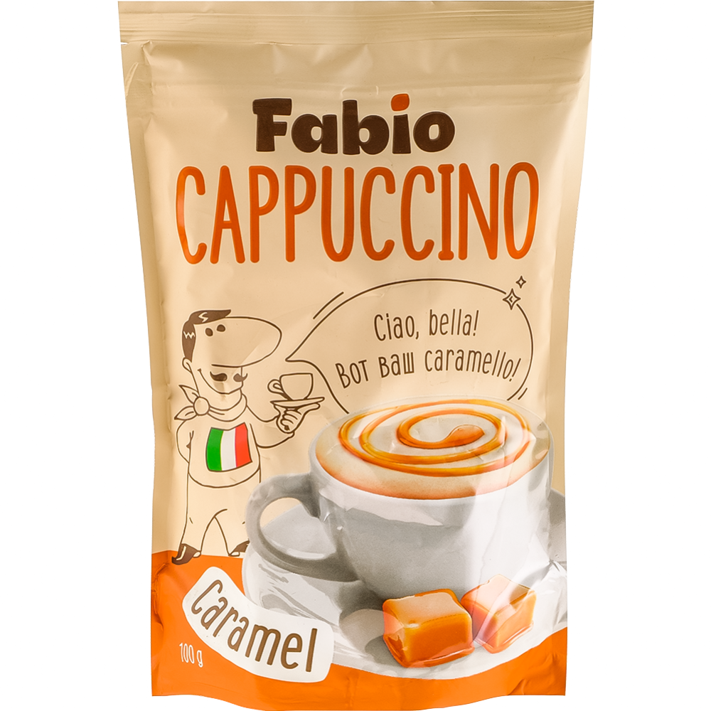 Кофейный напиток растворимый «Fabio» Cappuccino Сaramel, 100 г #0