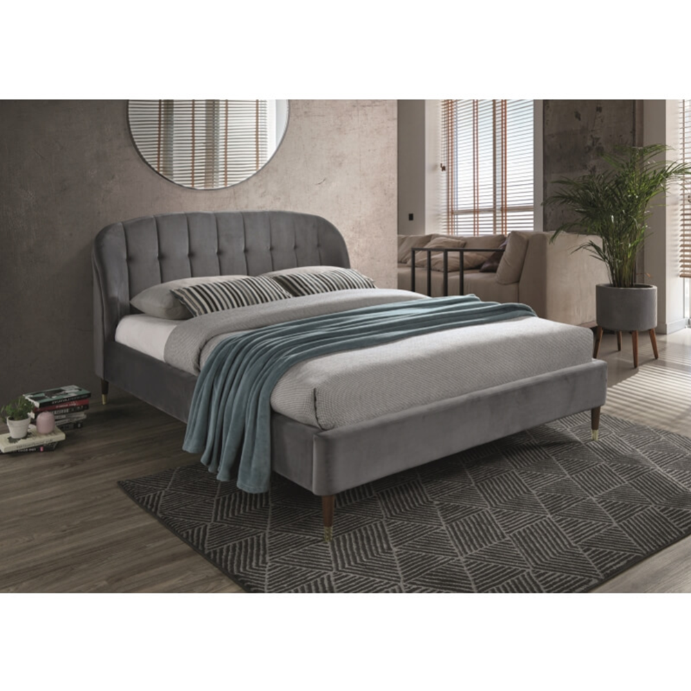 Кровать «Signal» Liguria, Velvet, серый, 160х200 см