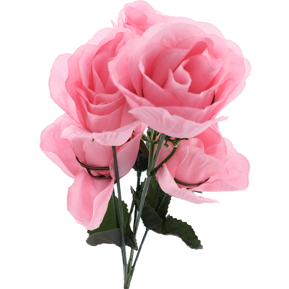 Цветок искусственный роза, 38 см, арт.Е190, розовый