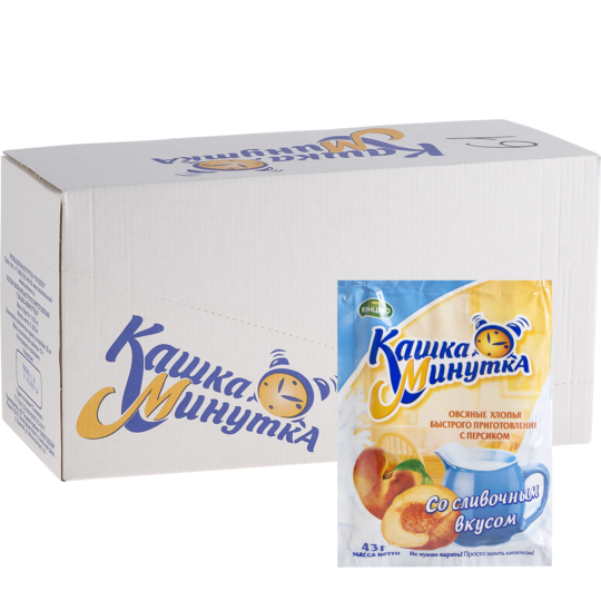 Уп.Каша овсяная «Кашка-минутка» с персиком со сливочным вкусом, 25х43 г