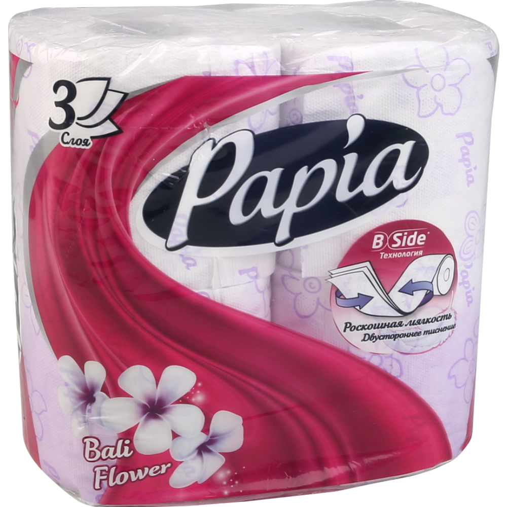 Бумага туалетная «Papia» папия балийский цветок, 4 шт #0