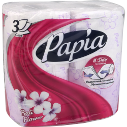 Бумага туа­лет­ная «Papia» папия ба­лий­ский цветок, 4 шт