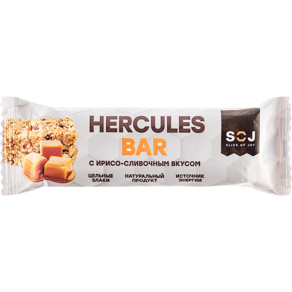 Злаковый батончик «Hercules bar» с ирисо-сливочным вкусом, 40 г #0