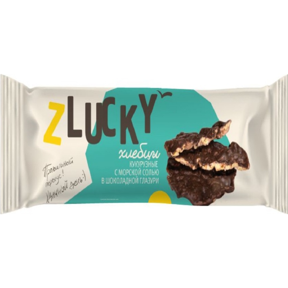 Хлебцы «Z Lucky» кукурузные с морской солью в шоколадной глазури, 50 г #0