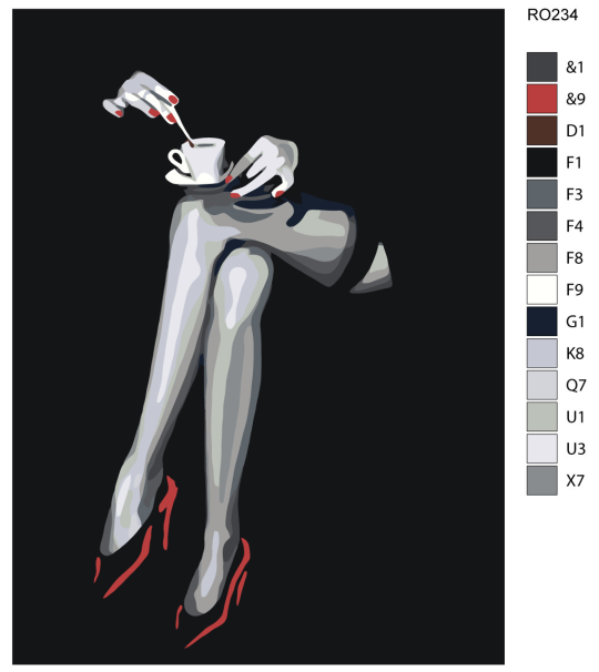 Живопись по номерам SLAVINA Девушка с кофе в темноте RO234 (30 x 40 см)