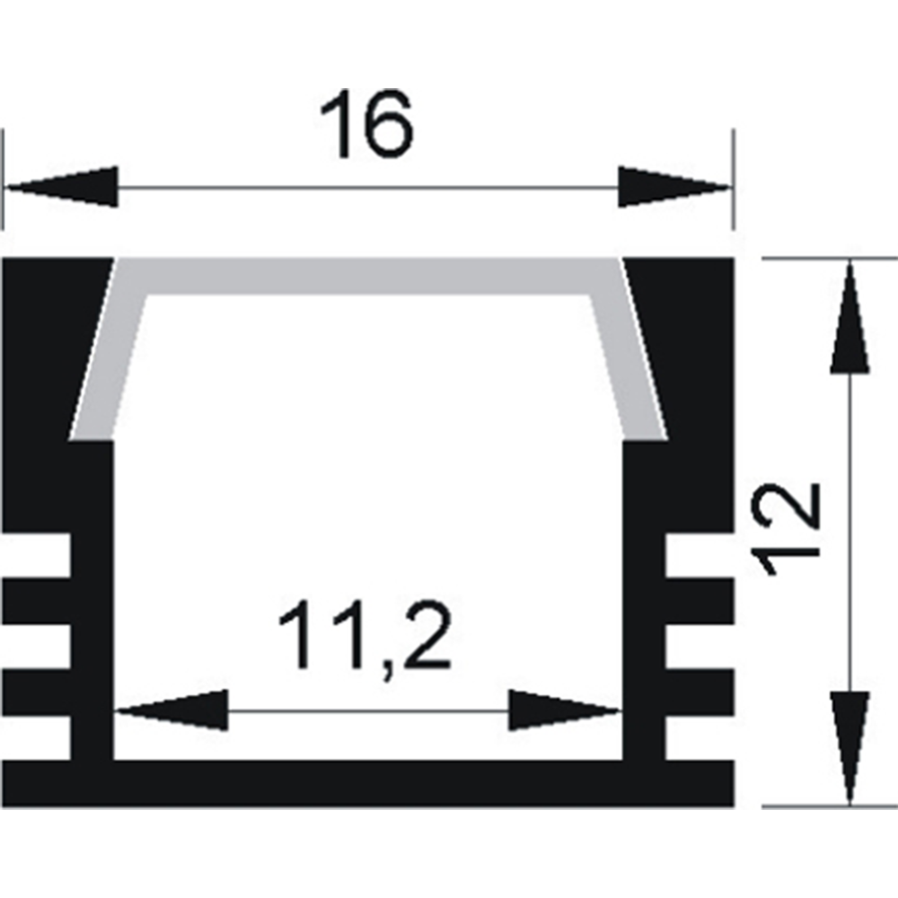 Профиль для светодиодной ленты «Jazzway» 1009647, 2 м