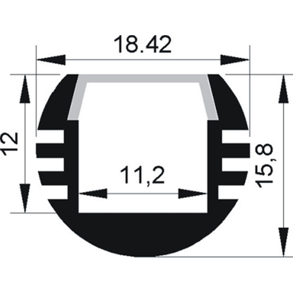 Профиль для светодиодной ленты «Jazzway» 1009630, 2 м