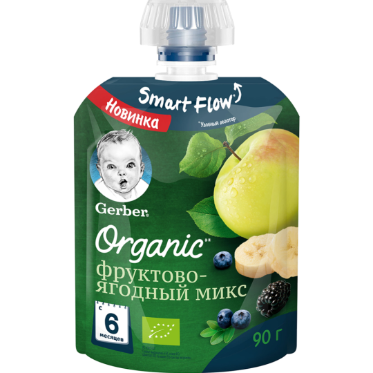 Пюре фруктово-ягодное «Gerber» Organic, микс, 90 г