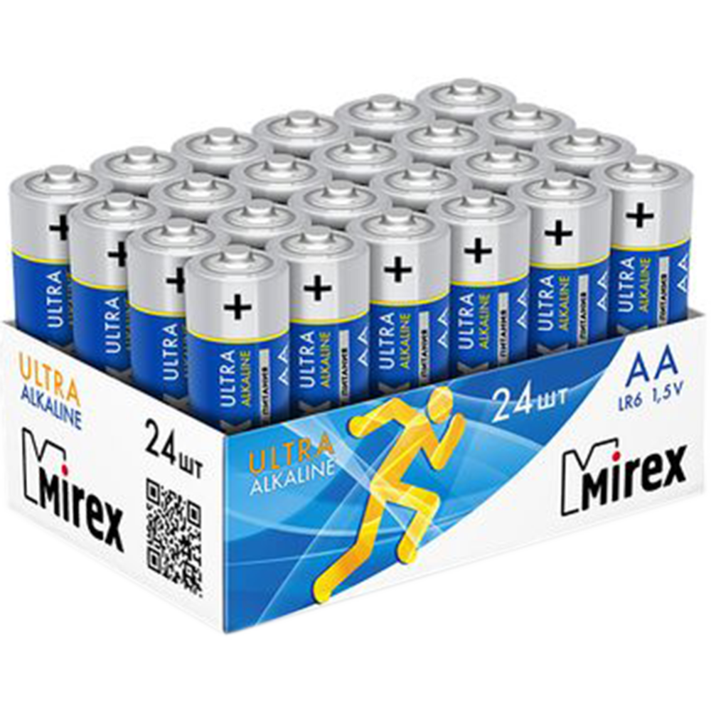 Батарейка щелочная «Mirex» AA, B24, 1.5V, 24 шт