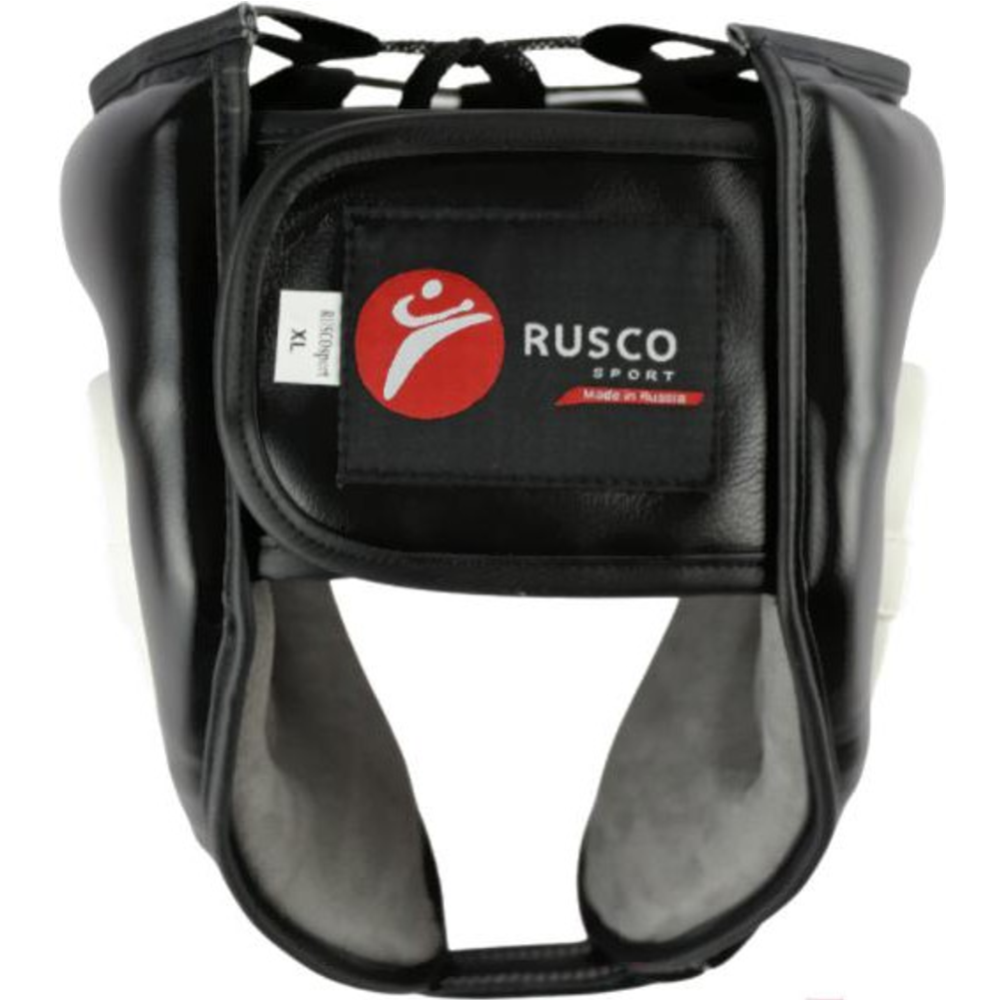 Шлем боксерский «RuscoSport» Pro С усилением, L, черный/белый