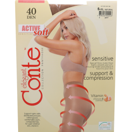 Колготки женские «Conte Elegant» Active soft, 40 den, размер 5, natural