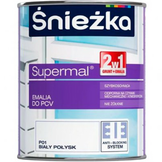 Эмаль «Sniezka» Supermal, акриловая, белая для ПФХ, 750 мл