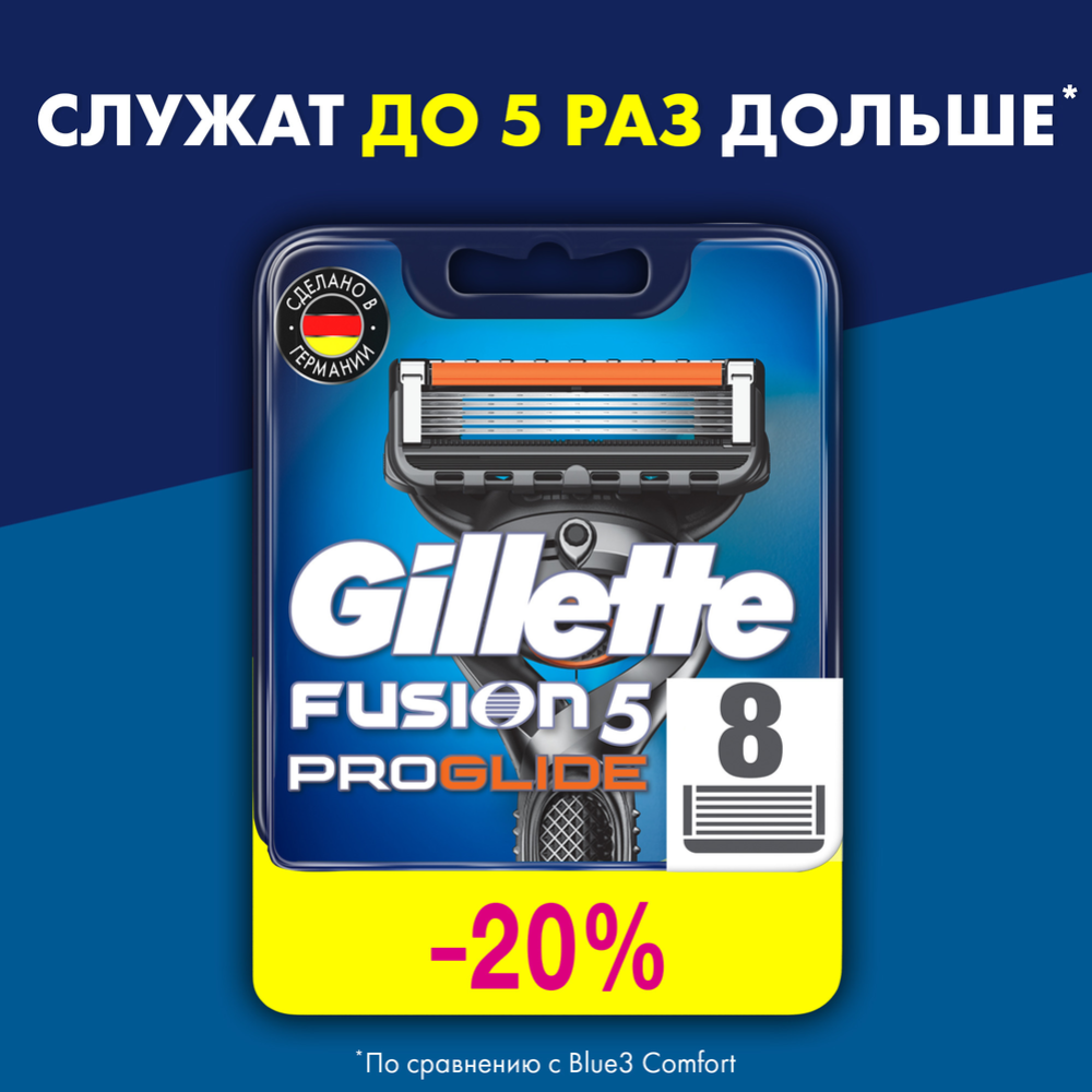Сменные кассеты для бритья «Gillette» Fusion ProGlide, 8 шт #0