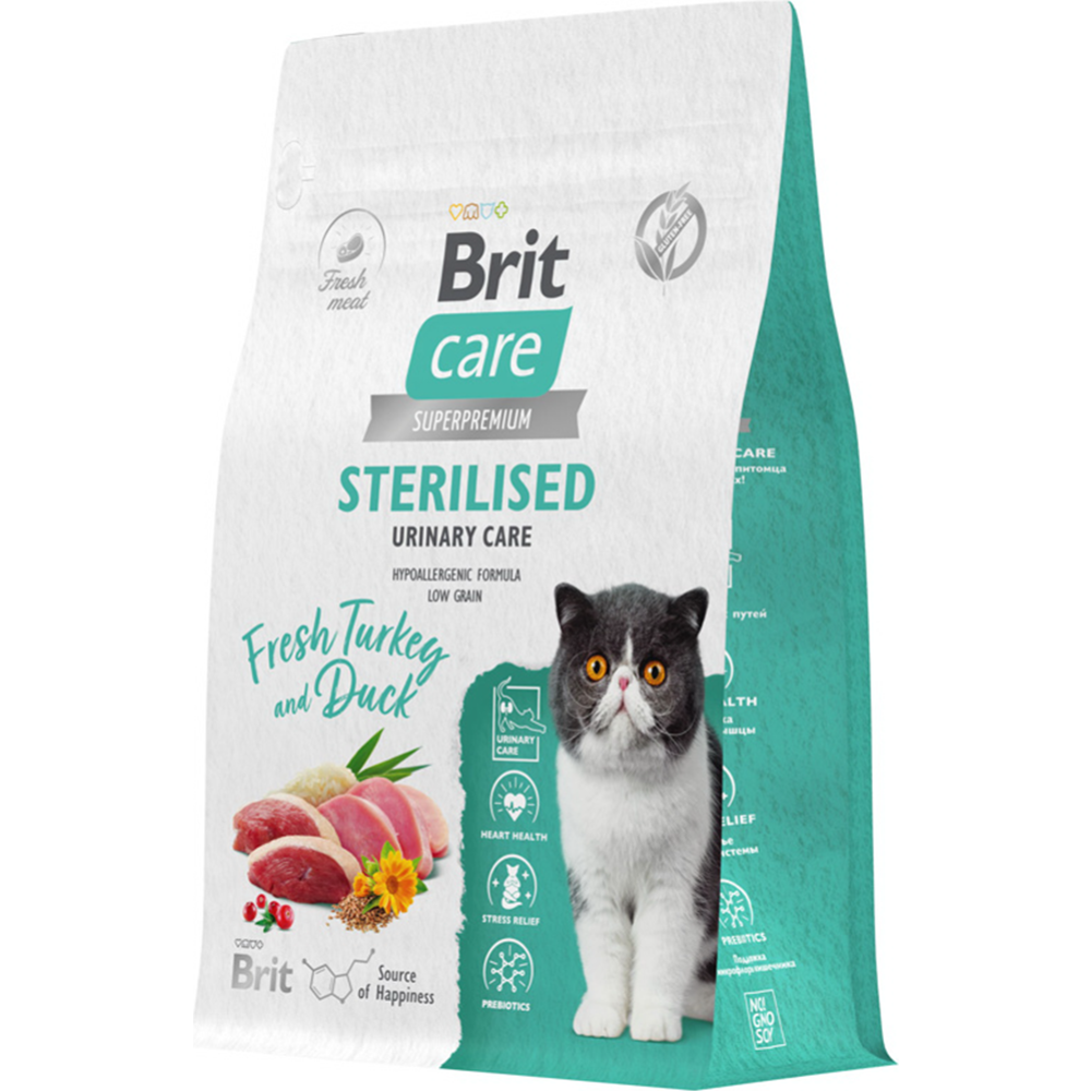 Корм для кошек «Brit» Care Sterilised Urinary Care, 5066193, индейка/утка, 400 г