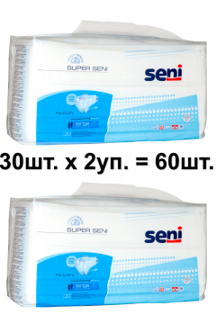 Под­гуз­ни­ки для взрос­лых Seni Super, размер 3(Large), 30шт. х 2уп.