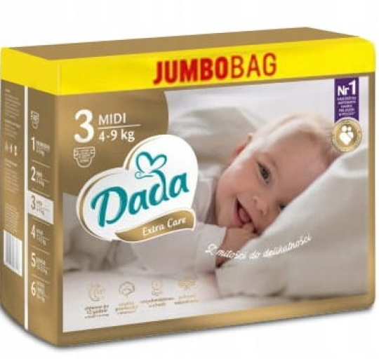Подгузники детские Dada Extra Care, размер 3 (4-9 кг), 96 штук