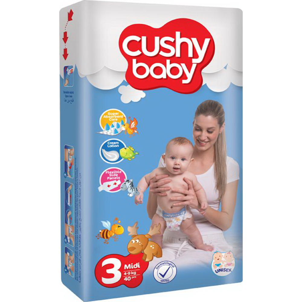 Детские подгузники «Cushy Baby» Jumbo pack, Midi, размер 3, 4-9 кг, 70 шт #0