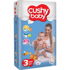 Дет­ские под­гуз­ни­ки «Cushy Baby» Jumbo pack, Midi, размер 3, 4-9 кг, 70 шт