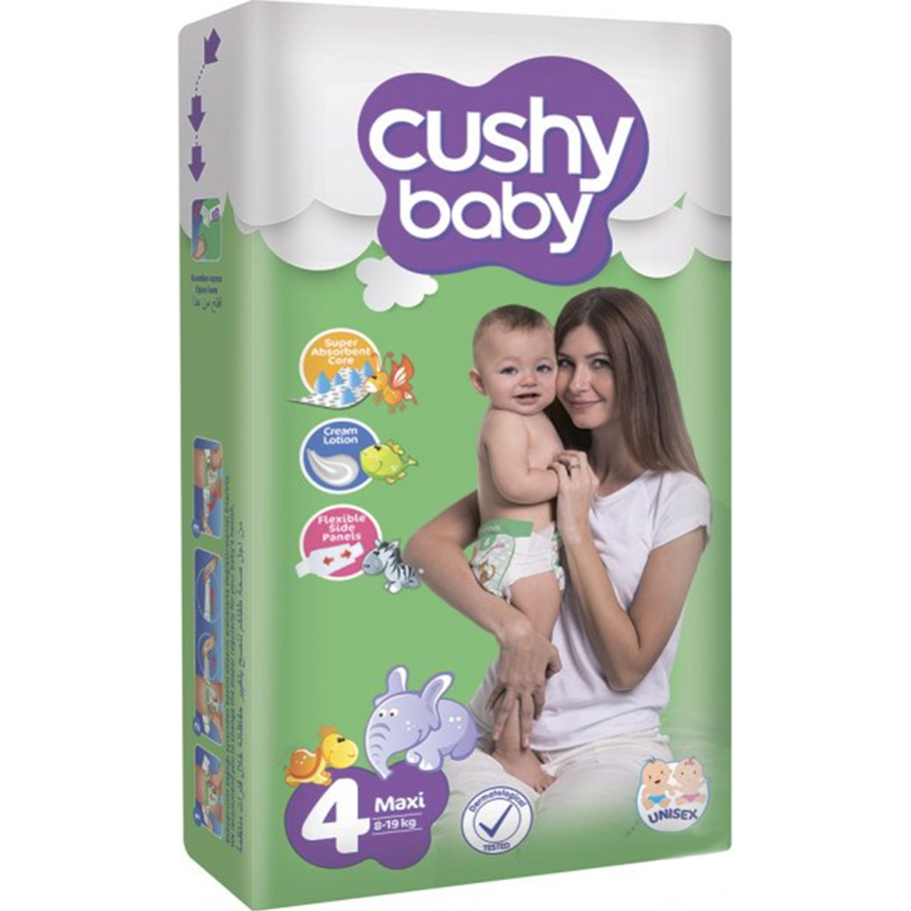 Детские подгузники «Cushy Baby» Jumbo pack. Maxi, 4, 60 шт #0