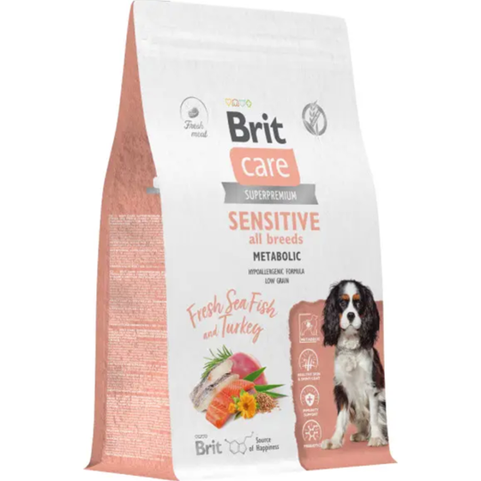 Корм для собак «Brit» Care Adult Sensitive Metabolic, 5066438, морская рыба/индейка, 3 кг