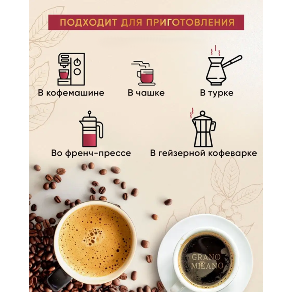 Кофе в зернах «Grano Milano» House blend, 1 кг  #3