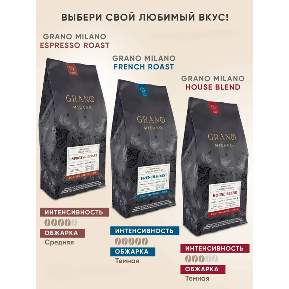 Кофе в зернах «Grano Milano» House blend, 1 кг  #5