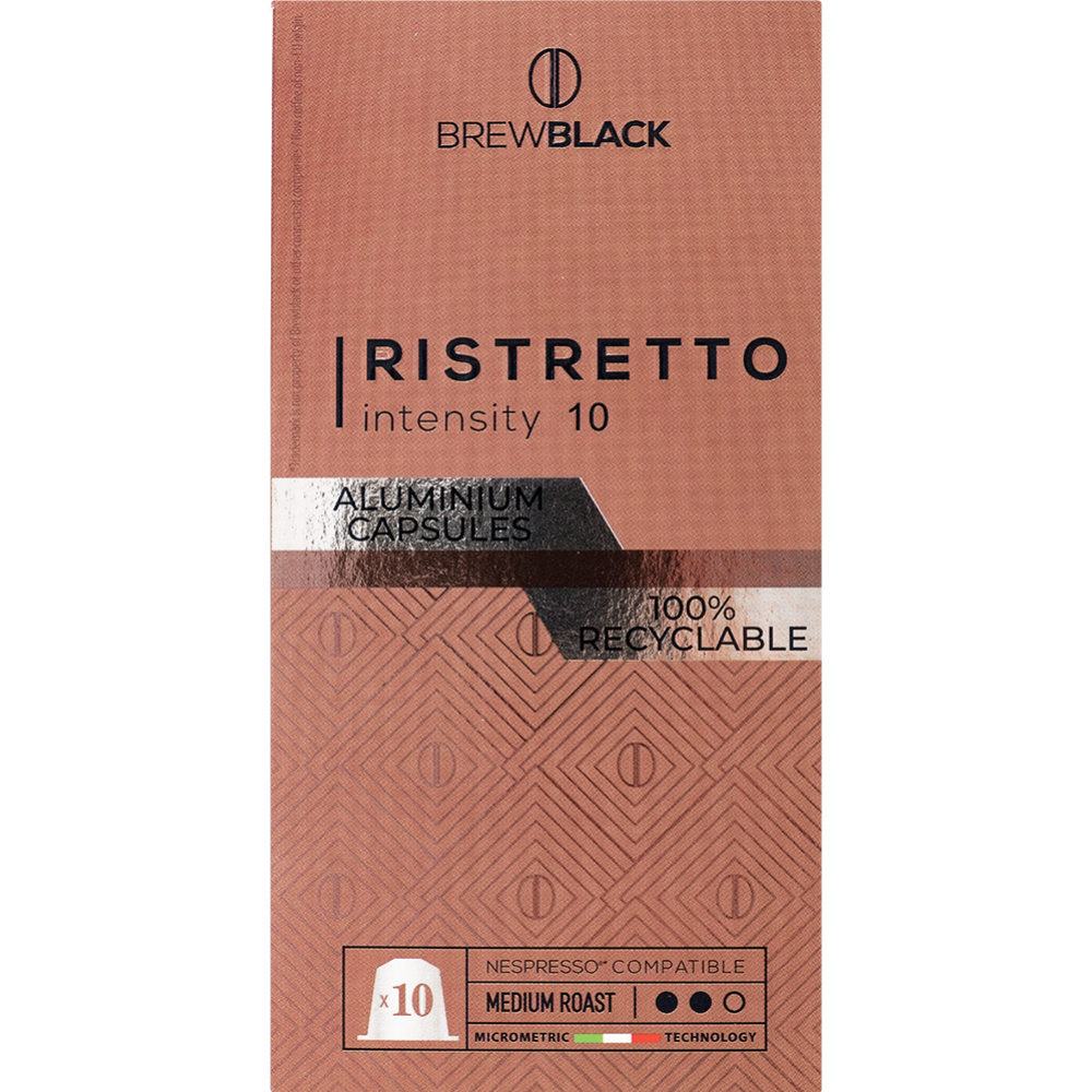Кофе в кап­су­лах «Carraro» Brew Black Ristretto, 10х5.5 г