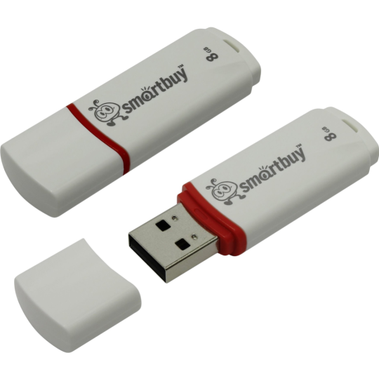 USB-накопитель «Smartbuy» Crown, SB8GBCRW-W, 8GB, белый