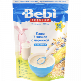 Каша мо­лоч­ная «Bebi Premium» 7 злаков с чер­ни­кой, 200 г