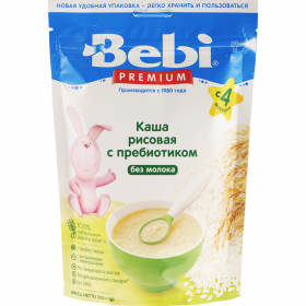 Каша без­мо­лоч­ная «Bebi Premium» ри­со­вая с пре­био­ти­ком, 200 г