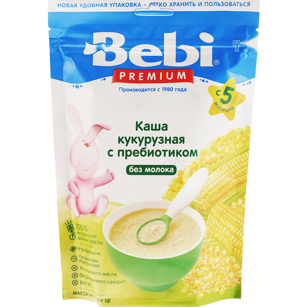 Каша безмолочная «Bebi Premium» кукурузная с пребиотиком, 200 г #0