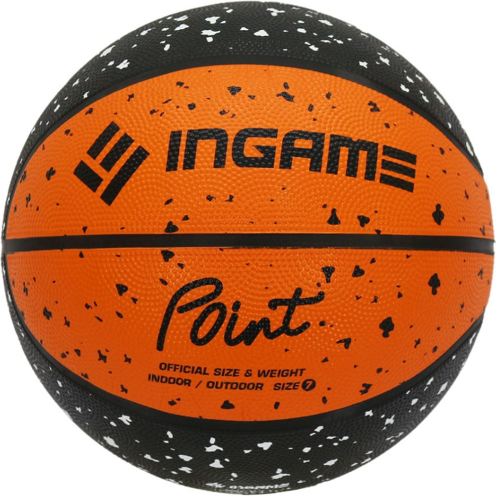 Баскетбольный мяч «Ingame» Point №7, черный/оранжевый