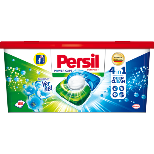 Капсулы для стирки «Persil» Power Caps, 4 в 1, Свежесть от Vernel, 28 шт