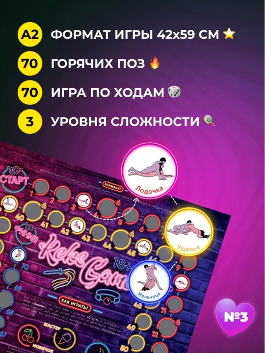 Секс игра 18+ для пар - Набор 3в1