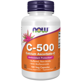 Витамин С-500, аскорбат кальция Now Foods Vitamin C-500 AScorbate, 100 капс.