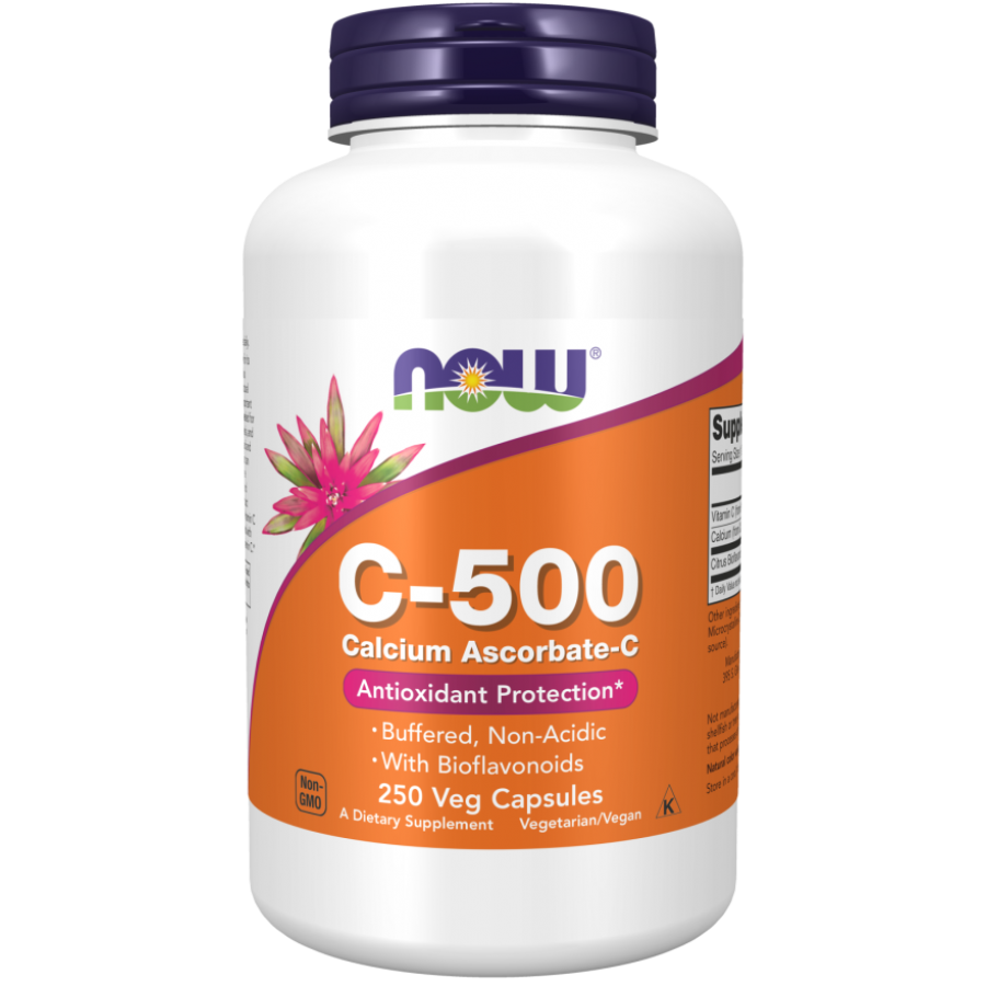 Витамин С-500, аскорбат кальция Now Foods Vitamin C-500 AScorbate, 250 капс.