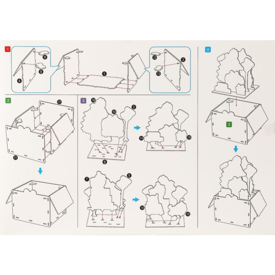 Пазл «Miniso» Coloring 3D Puzzle, коробка с 5 цветными маркерами, 2010372312104