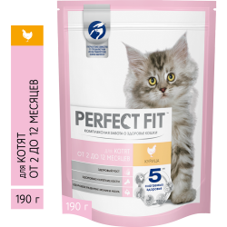 Корм для котят «Perfect Fit» с ку­ри­цей, с 2 до 12 ме­ся­цев, 190 г