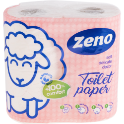 Бумага туа­лет­ная «Zeno» Lux pink, двух­слой­ная, 4 рулона