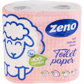 Бумага туа­лет­ная «Zeno» Lux pink, двух­слой­ная, 4 рулона