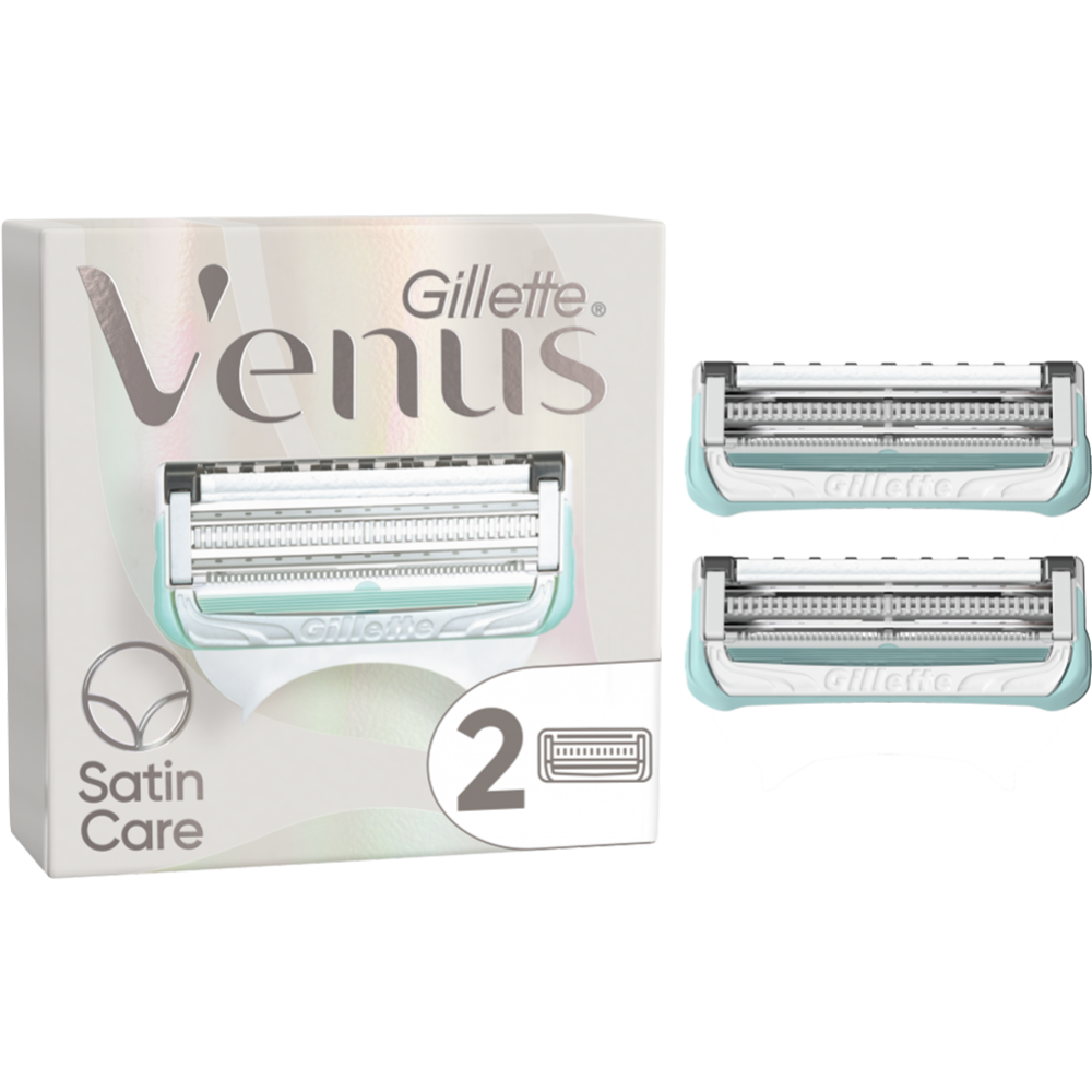 Сменные кассеты для безопасных бритв «Gillette» Venus Satin care, 2 шт