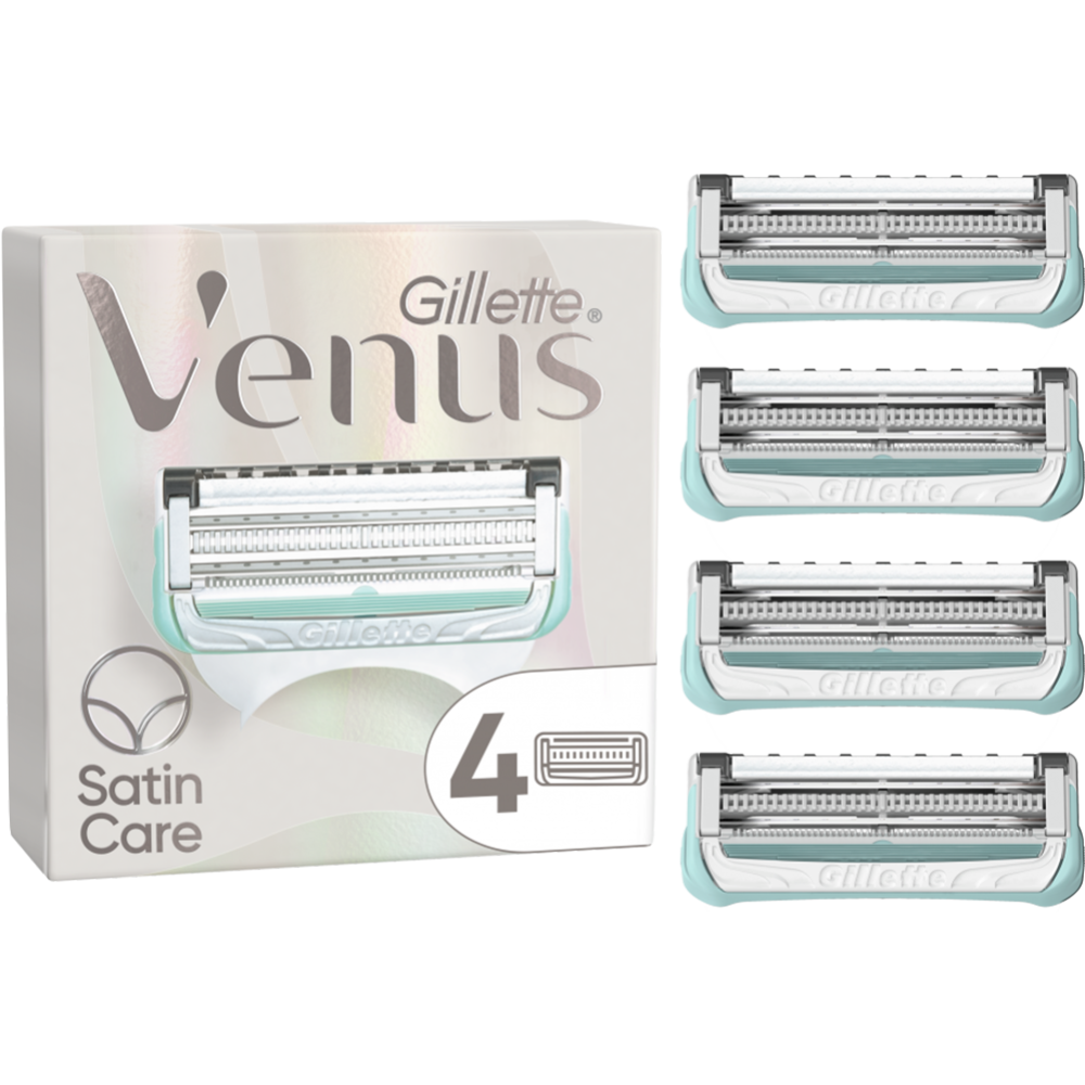 Сменные кассеты для безопасных бритв «Gillette» Venus Satin care, 4 шт